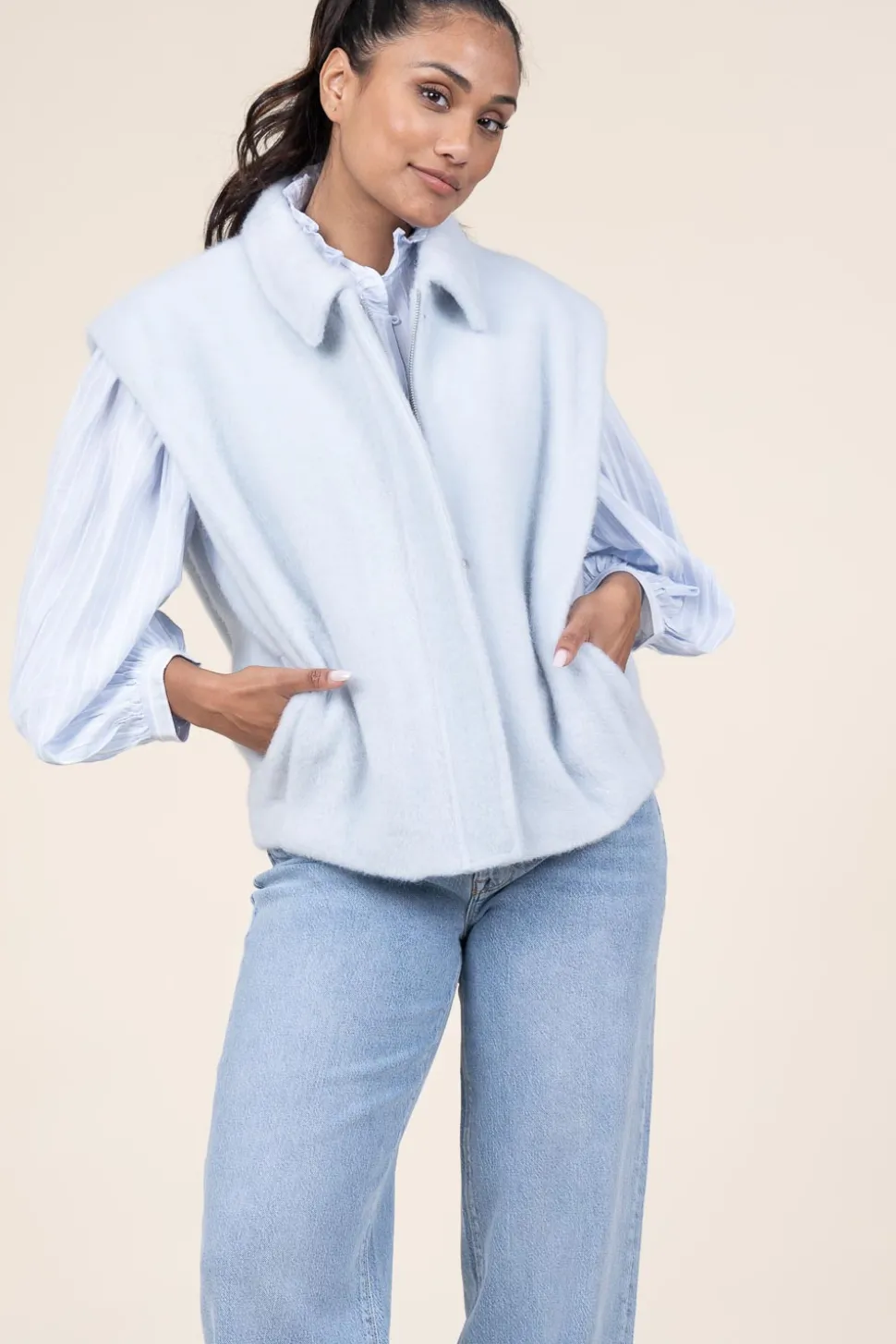 Faux Mohair Waistcoat Helen | Blue... | Studio Ar | Little Soho