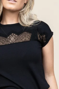 Fine Knitted Top With Lace Kulgola | Black... | Kocca | Little Soho