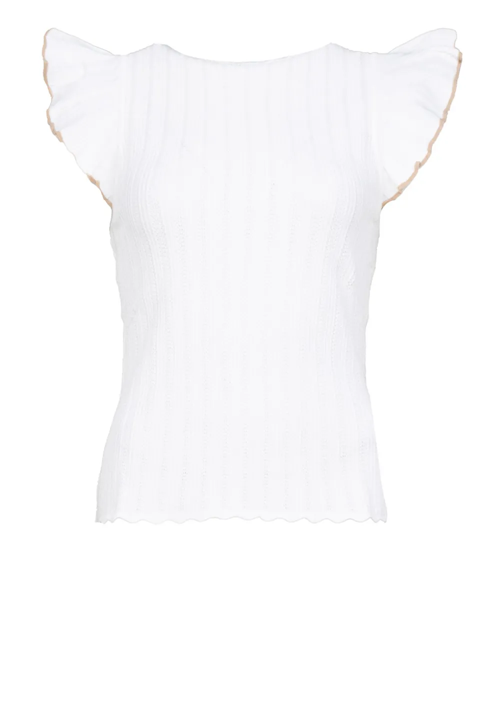 Fine Knitted Top With Ruffles Curuana | White... | Kocca | Little Soho
