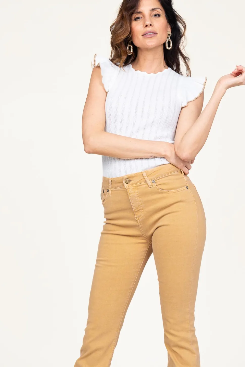 Fine Knitted Top With Ruffles Curuana | White... | Kocca | Little Soho