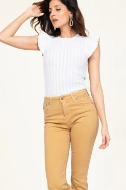 Fine Knitted Top With Ruffles Curuana | White... | Kocca | Little Soho