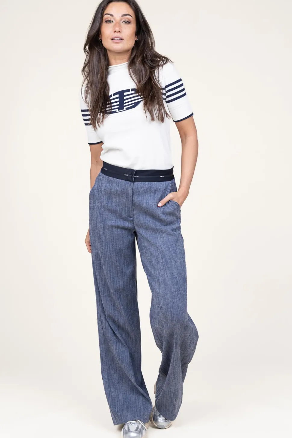 Flowy Denim Trousers Modat | Blue... | Liu Jo | Little Soho