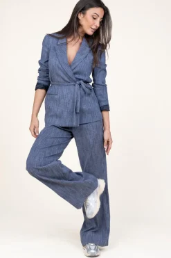 Flowy Denim Trousers Modat | Blue... | Liu Jo | Little Soho