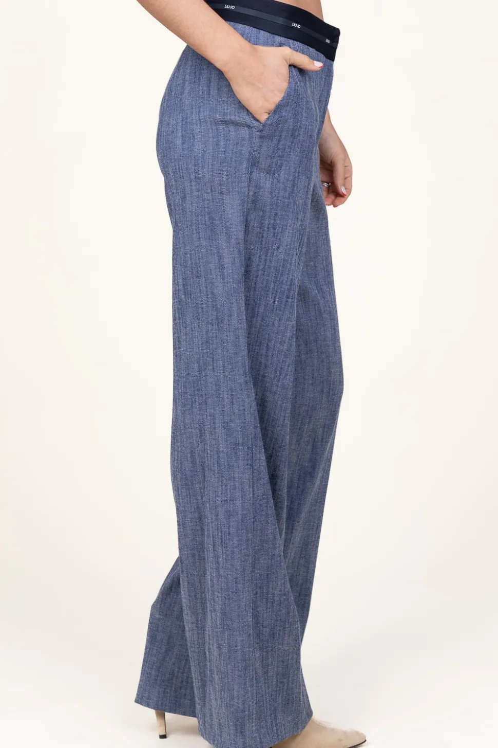 Flowy Denim Trousers Modat | Blue... | Liu Jo | Little Soho