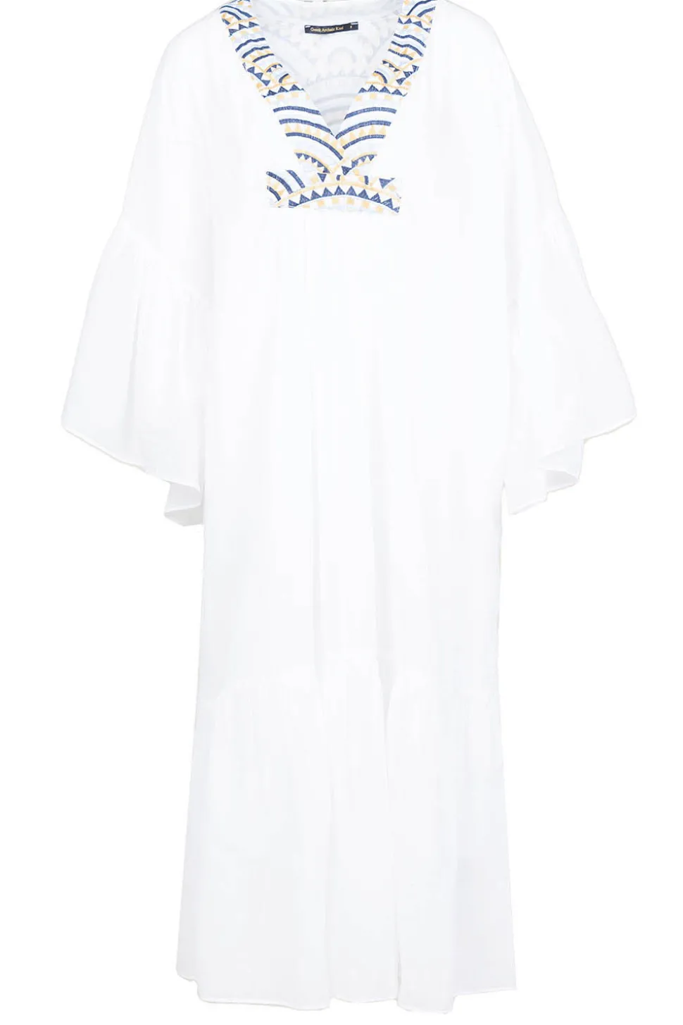 Flowy Embroidered Maxi Dress Ireen | White... | Greek Archaic Kori | Little Soho