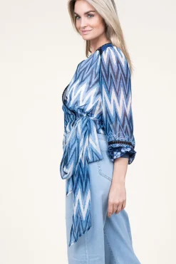 Flowy Top With Lace Details Sunshine | Blue... | Liu Jo | Little Soho