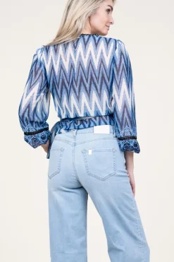 Flowy Top With Lace Details Sunshine | Blue... | Liu Jo | Little Soho