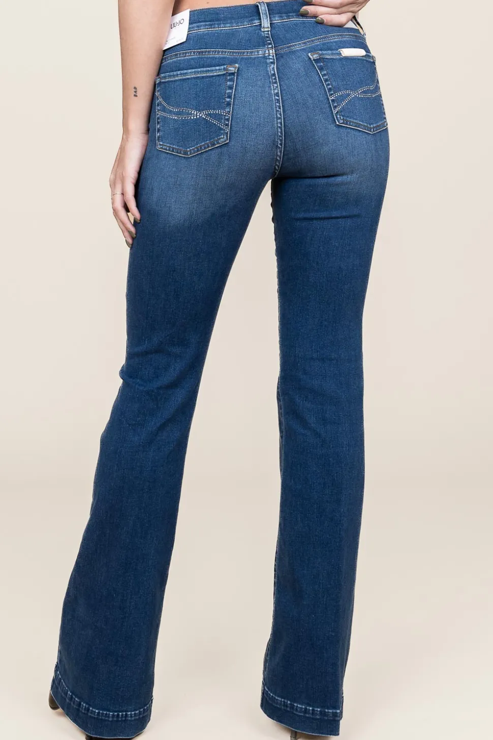 High Waist Flared Broek Beat L35 | Blue... | Liu Jo | Little Soho