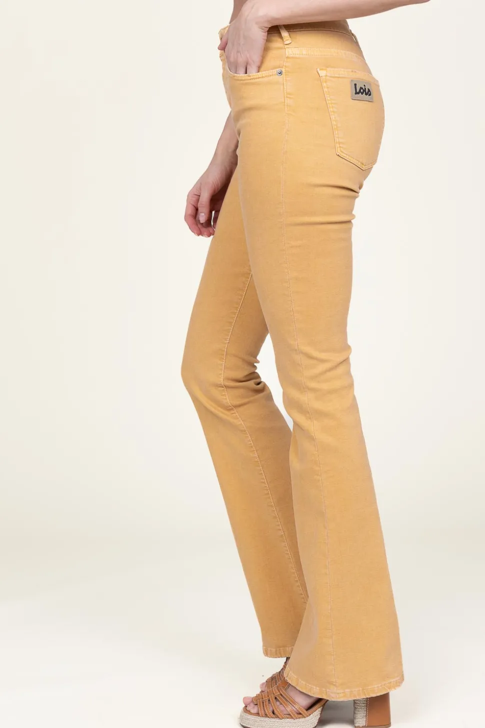 High Waist Flared Stretch Jeans Raval L32 | Yellow... | Lois Jeans | Little Soho