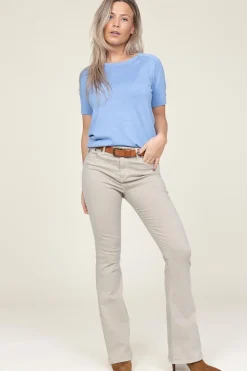 High Waist Flared Stretch Jeans Raval L32 | Beige... | Lois Jeans | Little Soho