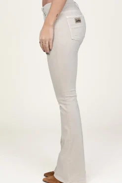 High Waist Flared Stretch Jeans Raval L32 | Beige... | Lois Jeans | Little Soho