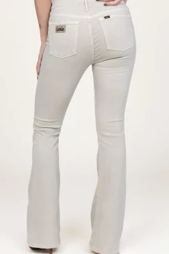 High Waist Flared Stretch Jeans Raval L32 | Beige... | Lois Jeans | Little Soho
