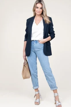 High Waist Jeans With Embroidery Colorado | Blue... | Berenice | Little Soho