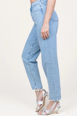 High Waist Jeans With Embroidery Colorado | Blue... | Berenice | Little Soho