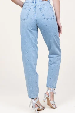 High Waist Jeans With Embroidery Colorado | Blue... | Berenice | Little Soho