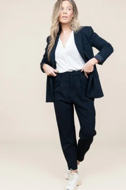 High Waist Trousers Tailor | Blue... | Copenhagen Muse | Little Soho