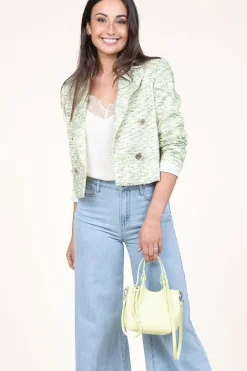 Jacquard Blazer With Lurex Carmine | Green... | Liu Jo | Little Soho