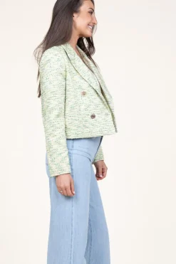 Jacquard Blazer With Lurex Carmine | Green... | Liu Jo | Little Soho