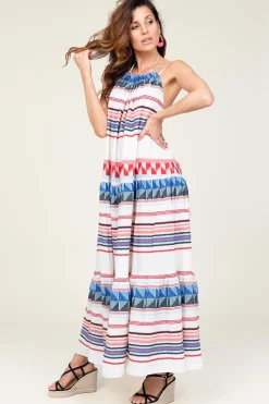 Jacquard Maxi Dress Oriana | Blue... | Devotion | Little Soho