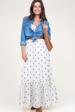 Jacquard Maxi Dress Uno | Natural... | Lollys Laundry | Little Soho