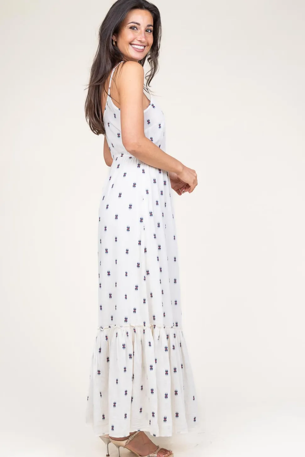 Jacquard Maxi Dress Uno | Natural... | Lollys Laundry | Little Soho