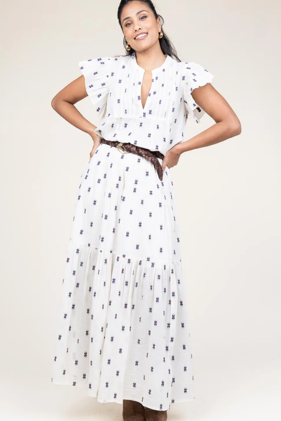 Jacquard Maxi Skirt Sunset | Natural... | Lollys Laundry | Little Soho