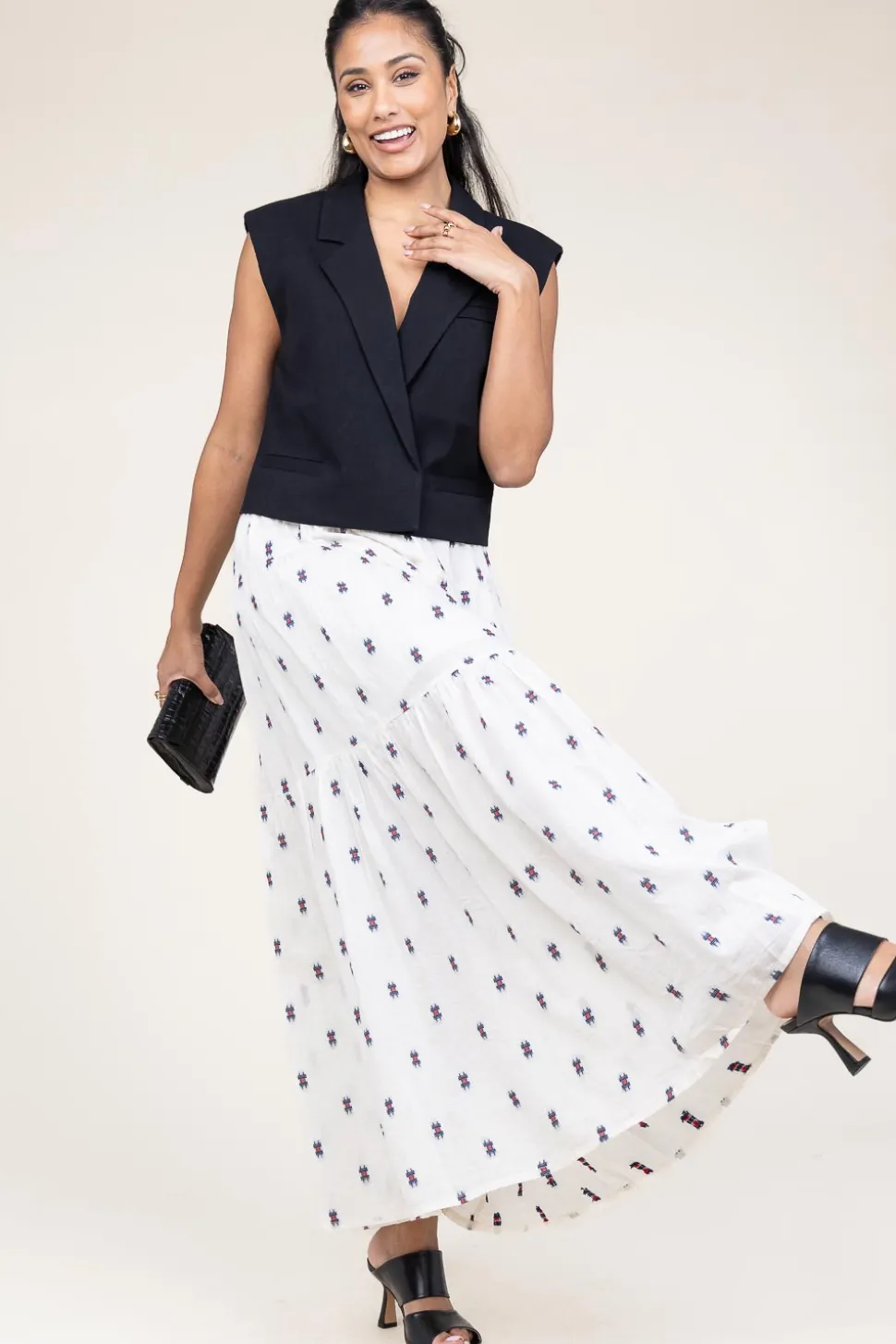 Jacquard Maxi Skirt Sunset | Natural... | Lollys Laundry | Little Soho
