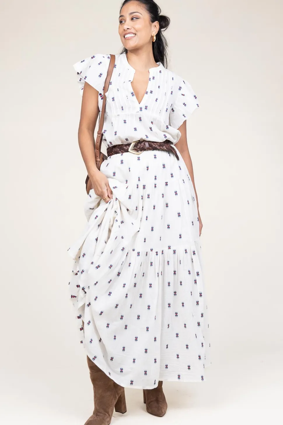 Jacquard Maxi Skirt Sunset | Natural... | Lollys Laundry | Little Soho