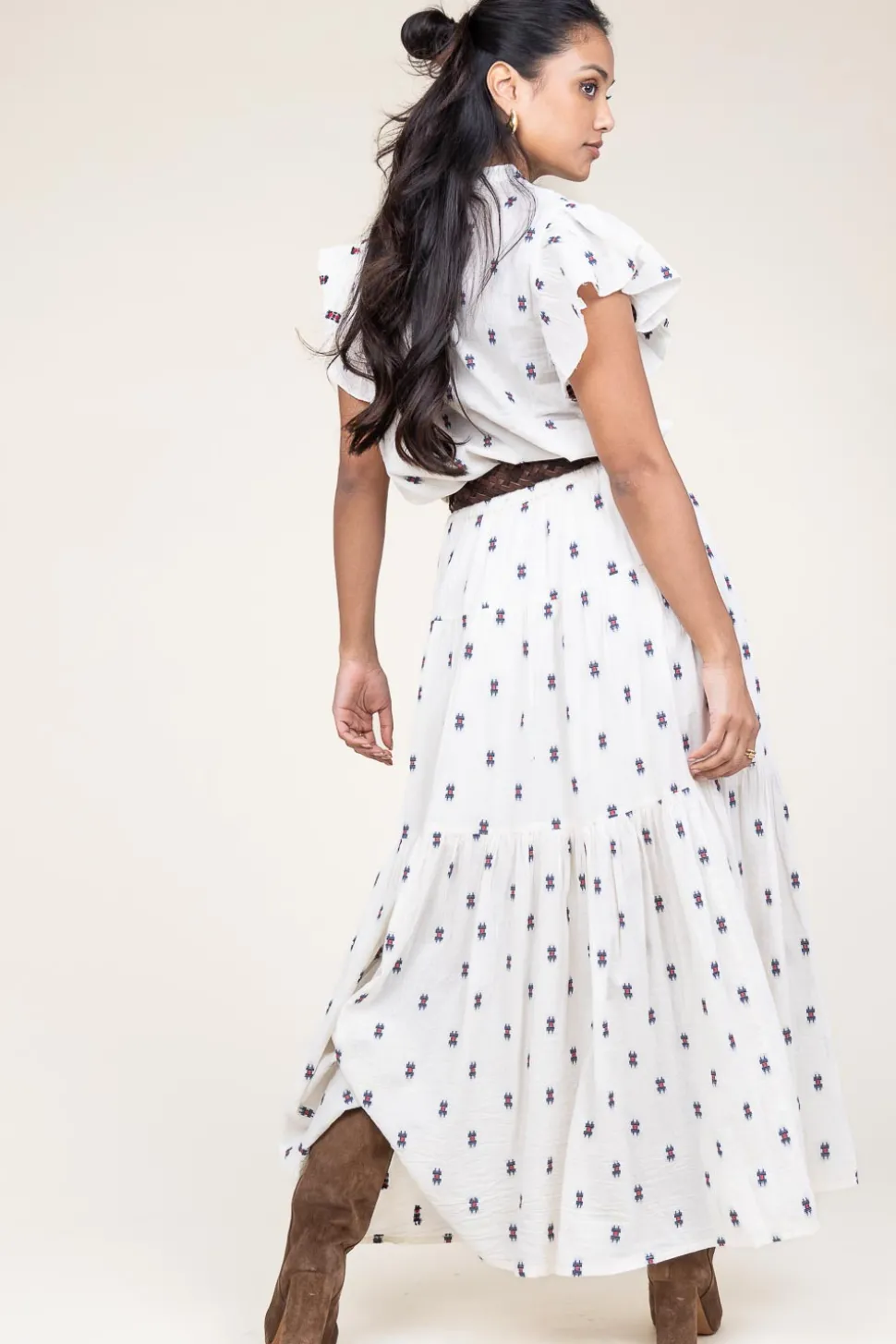 Jacquard Maxi Skirt Sunset | Natural... | Lollys Laundry | Little Soho
