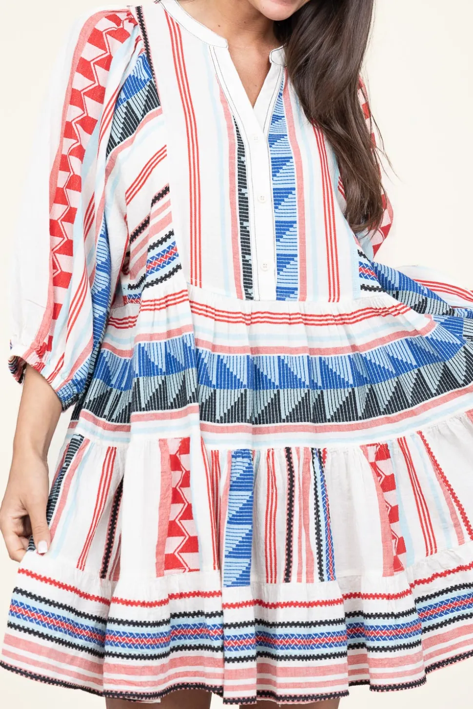 Jacquard Midi Dress Silvana | Blue... | Devotion | Little Soho