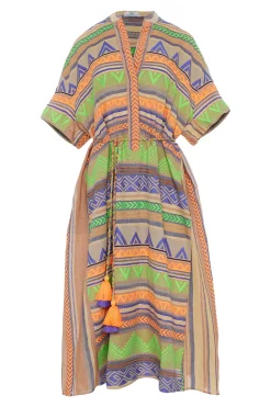 Jacquard Midi Dress Veloudenia | Orange... | Devotion | Little Soho