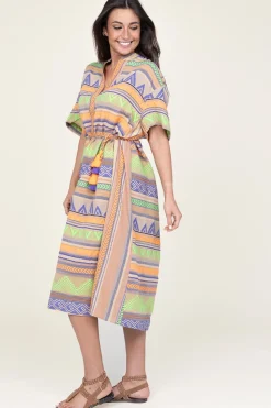 Jacquard Midi Dress Veloudenia | Orange... | Devotion | Little Soho