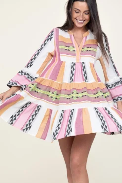 Jacquard Mini Dress Ella | Pink... | Devotion | Little Soho