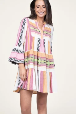 Jacquard Mini Dress Ella | Pink... | Devotion | Little Soho
