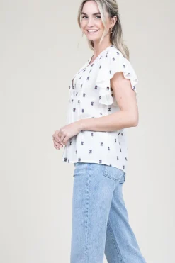 Jacquard Top With Print Isabel | Natural... | Lollys Laundry | Little Soho