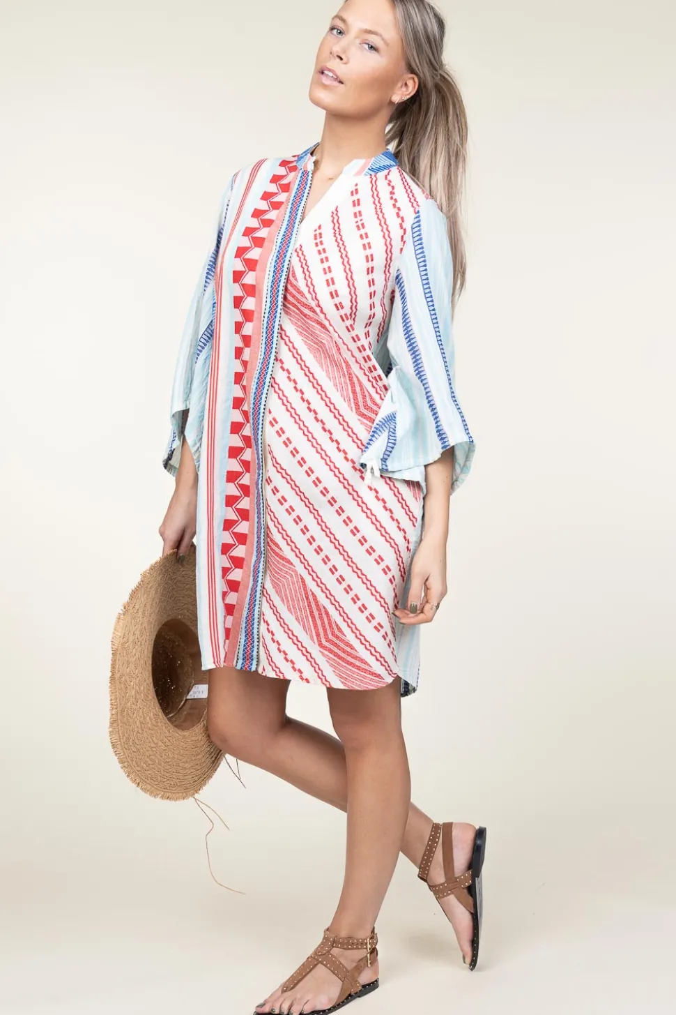 Jacquard Tunic Dress Sandra | Blue... | Devotion | Little Soho