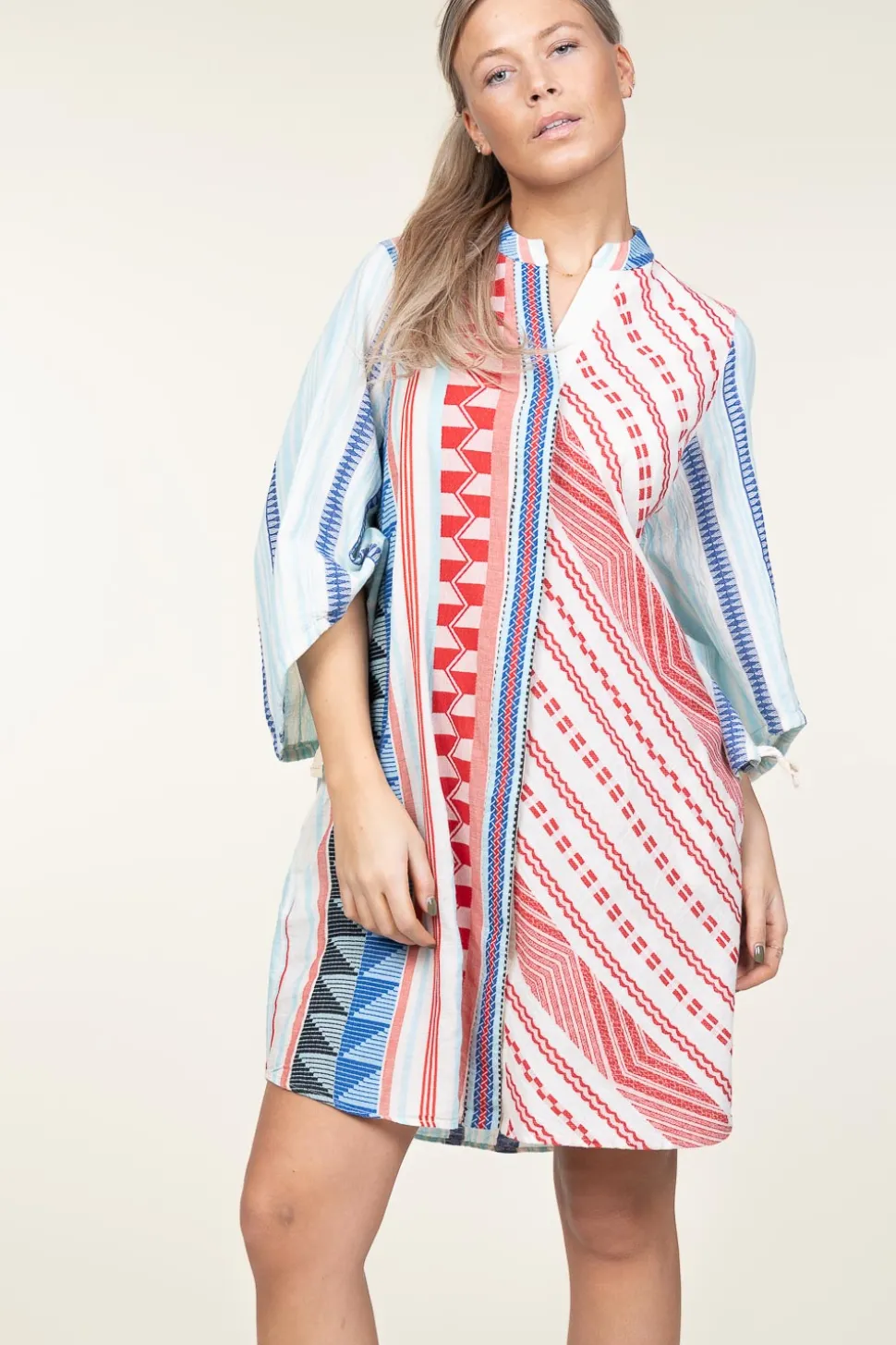 Jacquard Tunic Dress Sandra | Blue... | Devotion | Little Soho