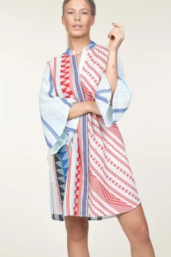 Jacquard Tunic Dress Sandra | Blue... | Devotion | Little Soho