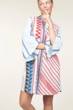 Jacquard Tunic Dress Sandra | Blue... | Devotion | Little Soho