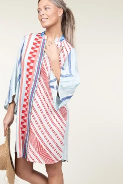 Jacquard Tunic Dress Sandra | Blue... | Devotion | Little Soho