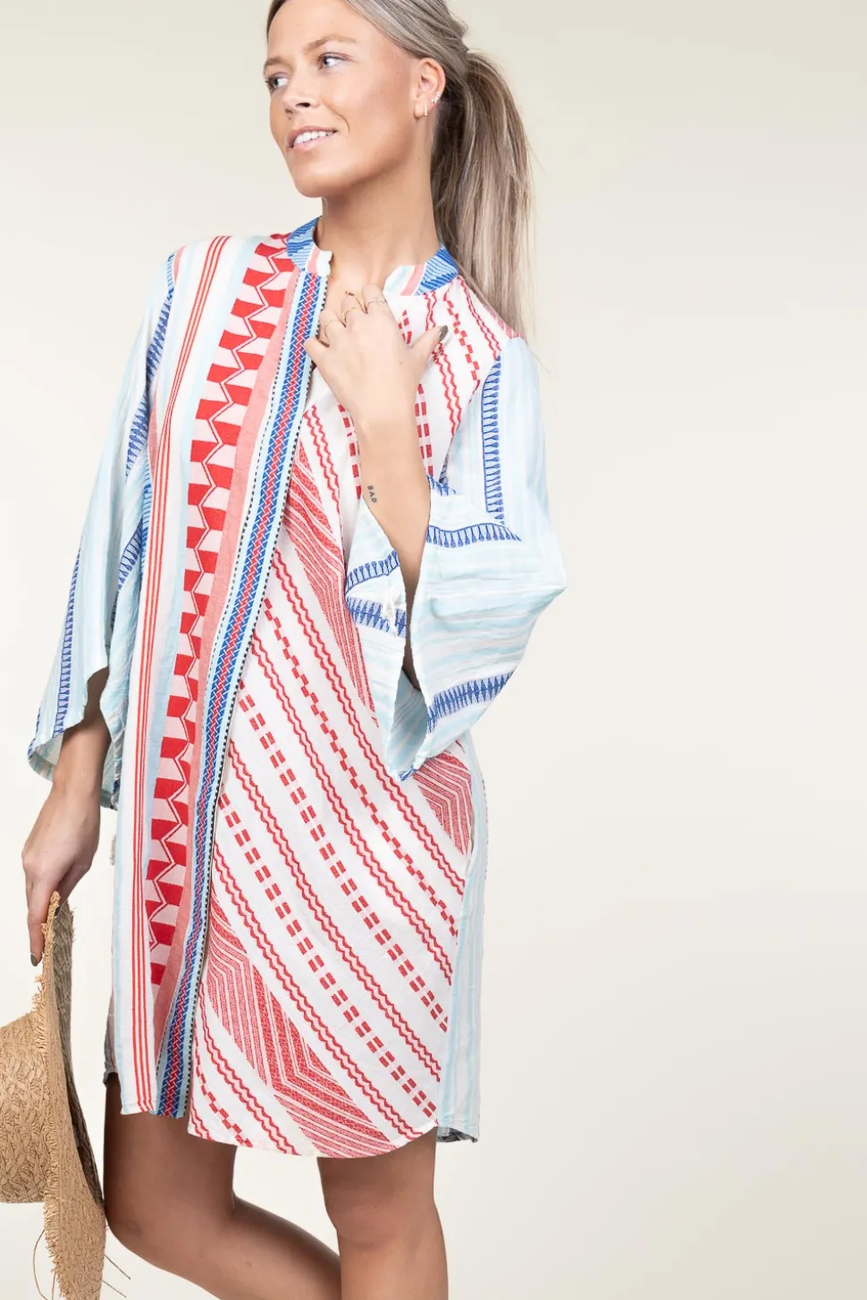 Jacquard Tunic Dress Sandra | Blue... | Devotion | Little Soho