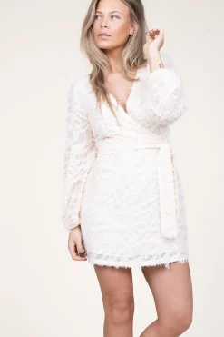 Jacquard Wrap Dress Eloise | Natural... | Aaiko | Little Soho