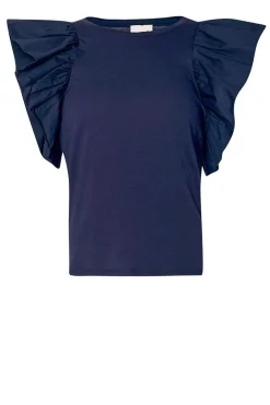 Jersey Poplin T-Shirt Relievo | Blue... | Liu Jo | Little Soho
