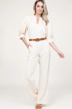 Jumpsuit With Bow Belt Hellen | Natural... | Aaiko | Little Soho