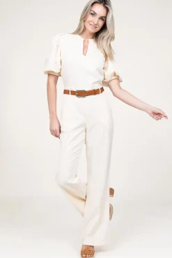 Jumpsuit With Bow Belt Hellen | Natural... | Aaiko | Little Soho