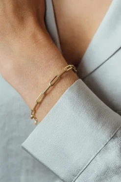 14K Gold Chain Bracelet Charm Petite | Gold... | Just Franky | Little Soho