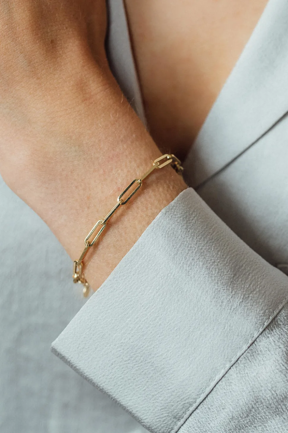 14K Gold Chain Bracelet Charm Petite | Gold... | Just Franky | Little Soho
