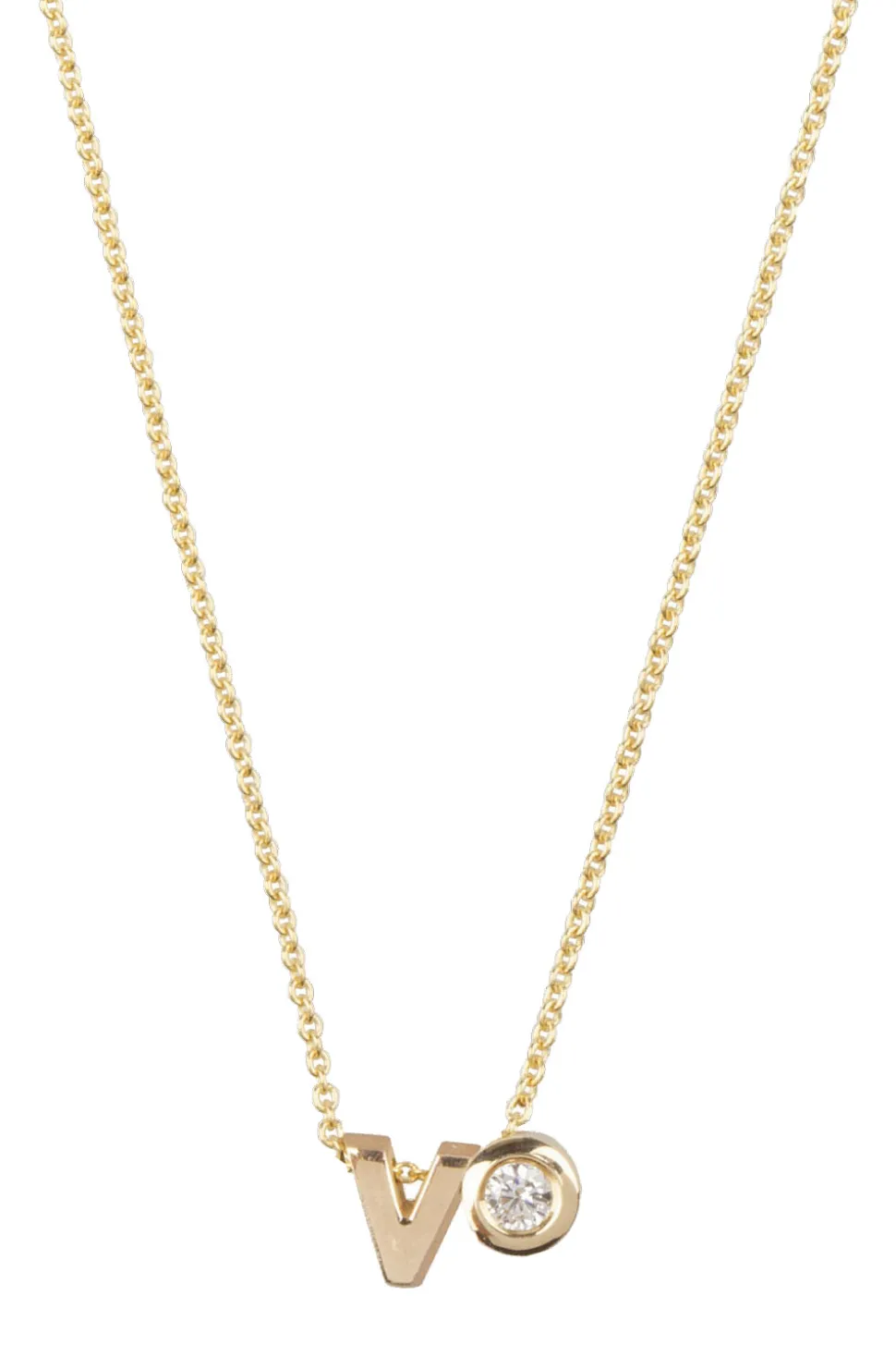 14K Golden Necklace Length 40 Cm | Yellow Gold... | Just Franky | Little Soho