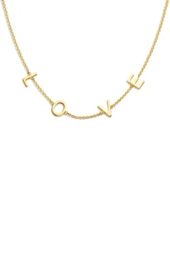 14K Gold Love Letter Necklace - Small | Gold... | Just Franky | Little Soho