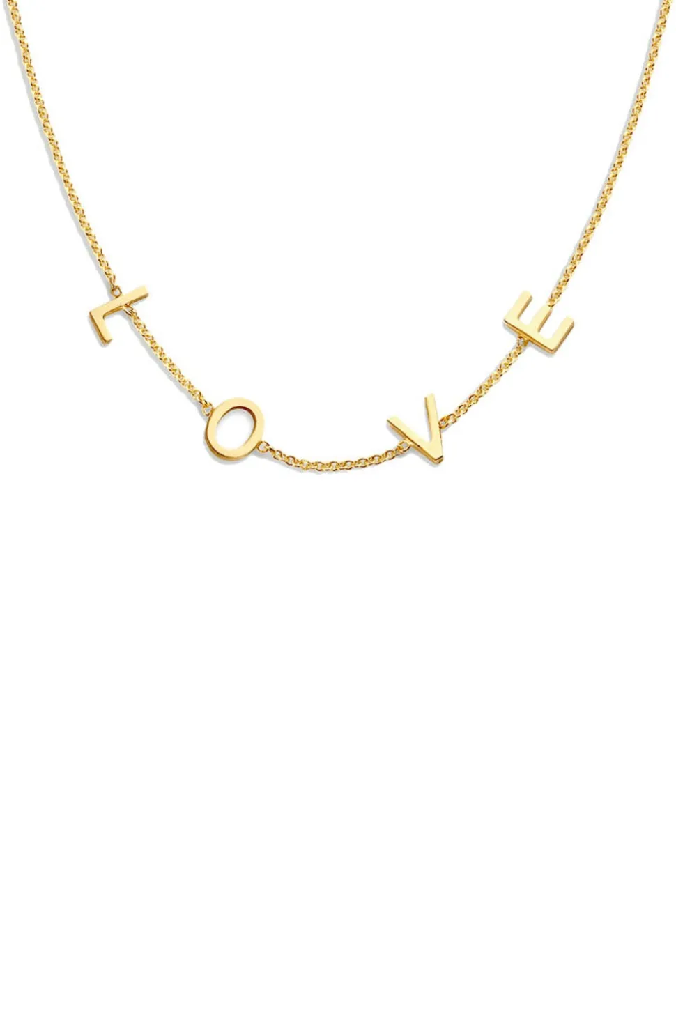 14K Gold Love Letter Necklace - Small | Gold... | Just Franky | Little Soho